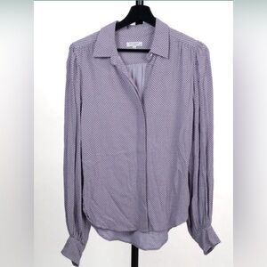 Equipment Silk Blend Lavender blouse with Puff Sleeve